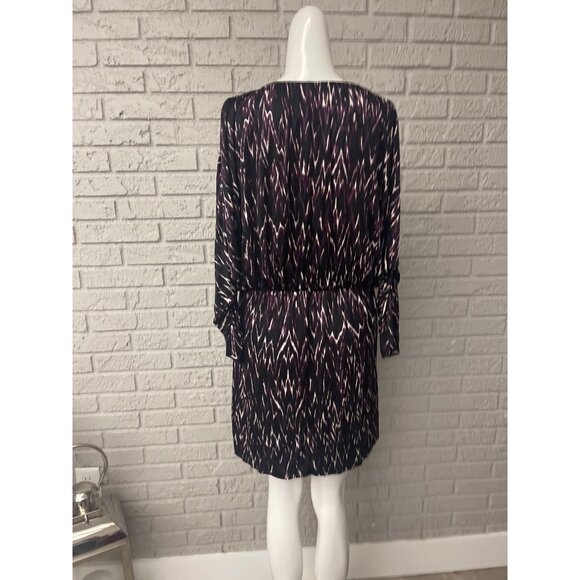 Parker Women Multicolored V Neck Batwing Sleeve Shift Dress Size M - Picture 2 of 10